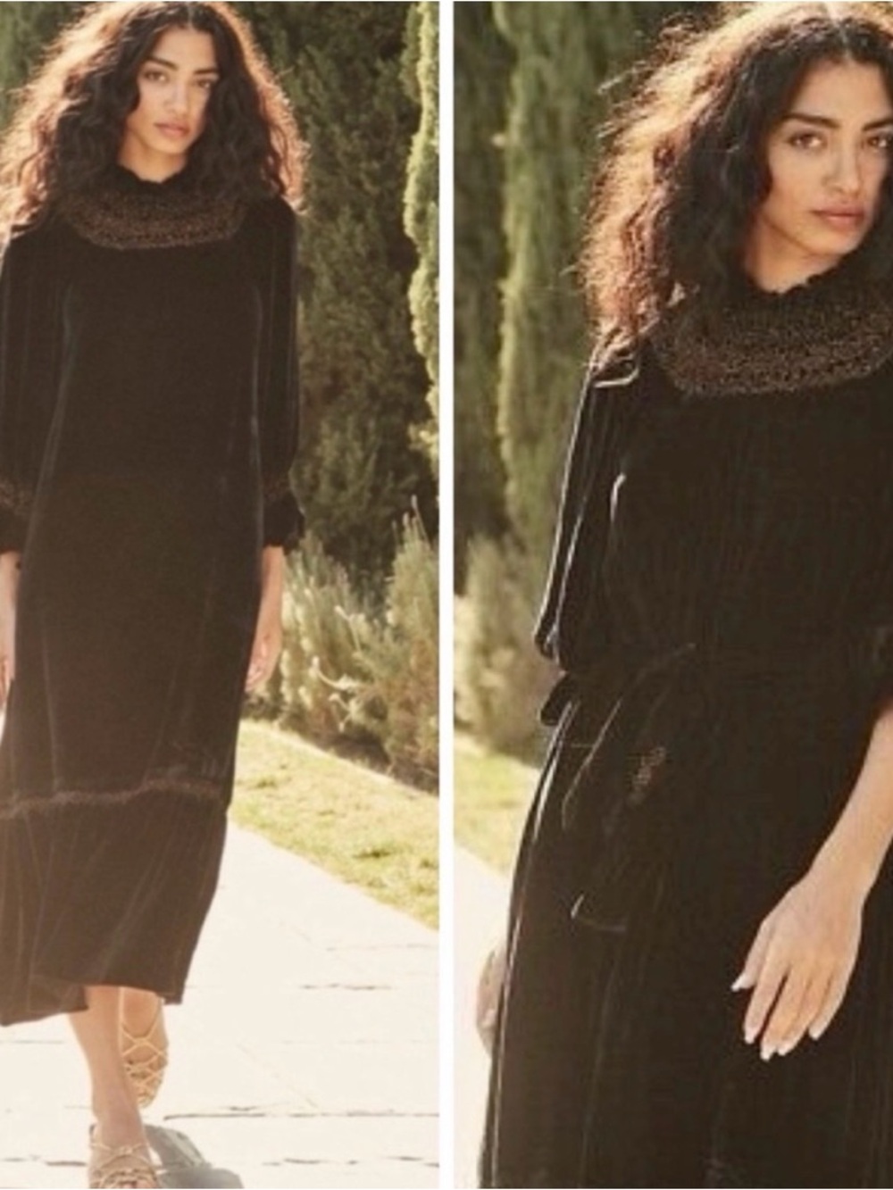 ISO (2026) DÔEN Viviana Dress in Black Velvet L or XL